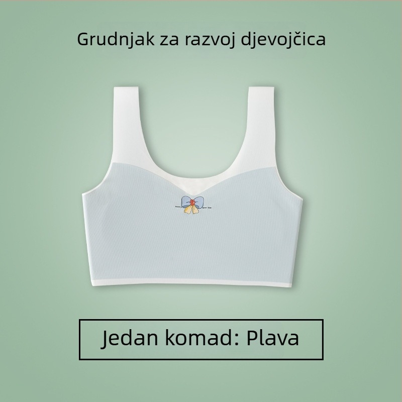 Djevojački bezšivni tube top bez naramenica, jednopodoban, za uzrast 7–12 godina