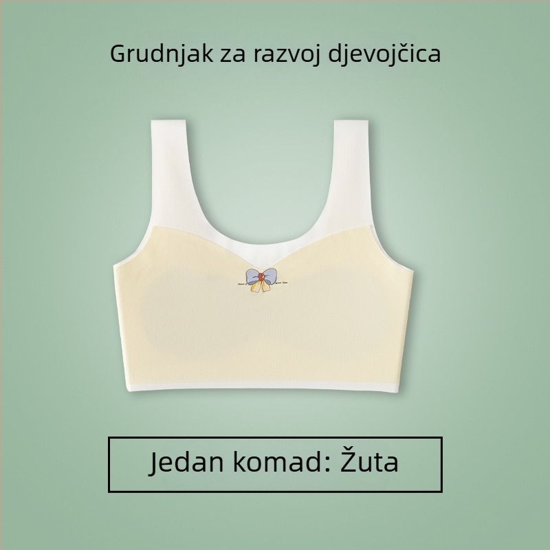 Djevojački bezšivni tube top bez naramenica, jednopodoban, za uzrast 7–12 godina