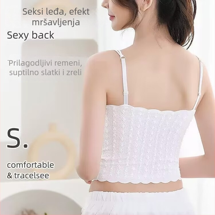 Najlon s ice silk za omatanje prsa, chest wrap/tube top, 3/4 šalice, oblikovana šalica s tankim gornjim dijelom i debljim donjim dijelom, stil remena, prozračan i udoban