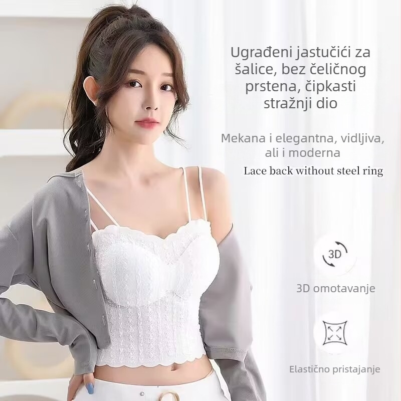 Najlon s ice silk za omatanje prsa, chest wrap/tube top, 3/4 šalice, oblikovana šalica s tankim gornjim dijelom i debljim donjim dijelom, stil remena, prozračan i udoban