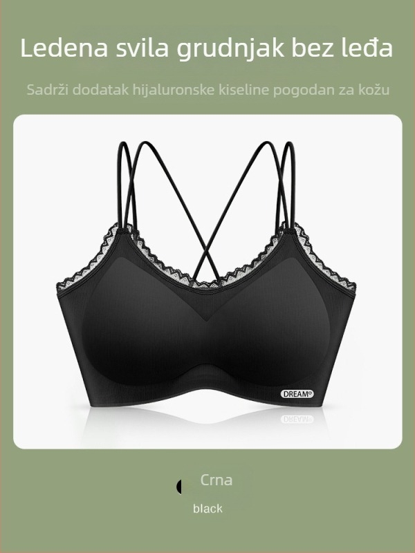 Ženski grudnjak bez naramenica s otvorenim leđima, prozračan ice-silk materijal