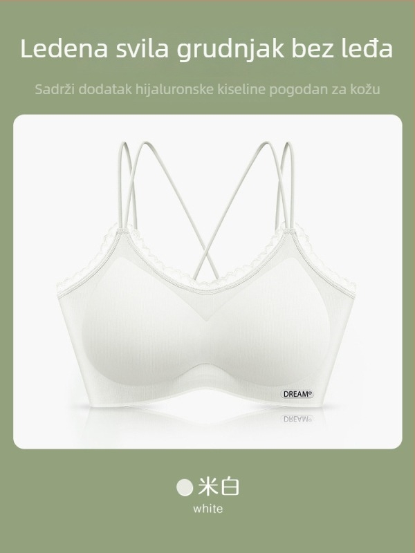 Ženski grudnjak bez naramenica s otvorenim leđima, prozračan ice-silk materijal