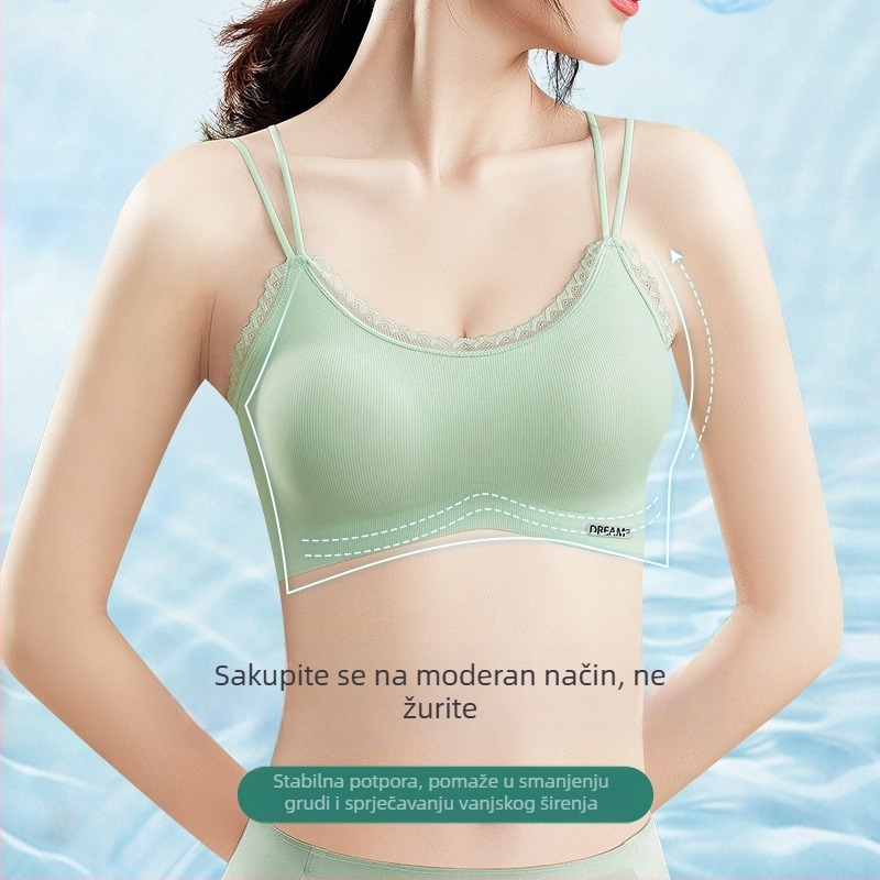 Ženski grudnjak bez naramenica s otvorenim leđima, prozračan ice-silk materijal