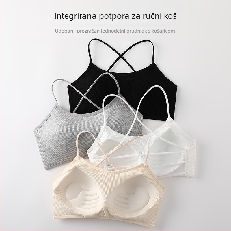 Ženski grudnjak od modalnog pamuka, bez leđa, u jednom komadu, sportsko donje rublje