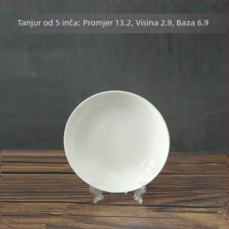 Duboko tanjur od kostnog porculana, bijeli, promjer 15-16 cm, višestruke veličine, moguć ispis slike, zlatni rub