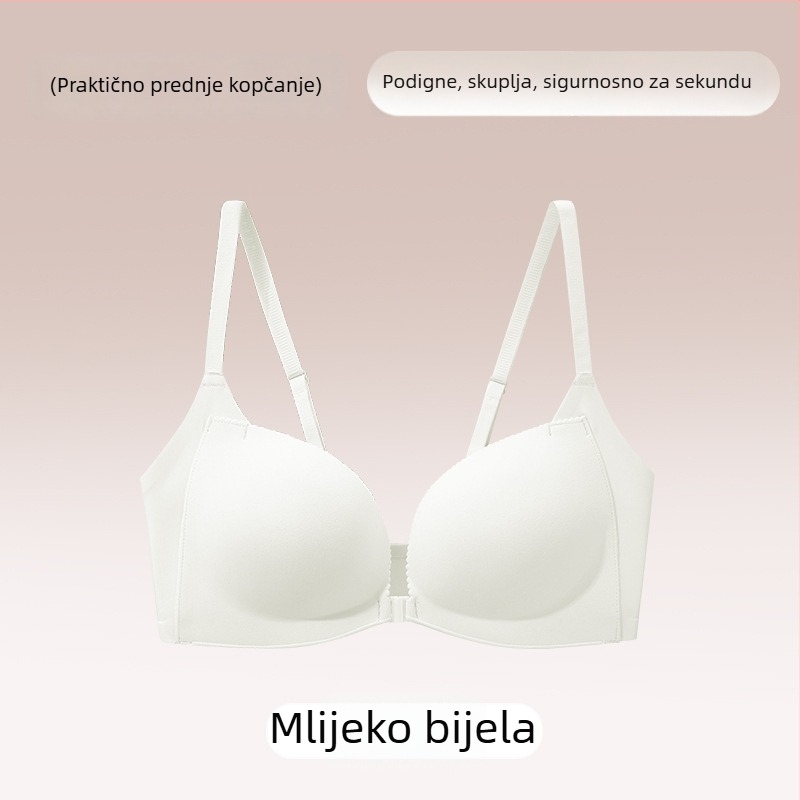 Najlonski grudnjak s prednjim zatvaračem, bez leđa, Push-Up, 3/4 cup, jastučići od spužve, bez žice