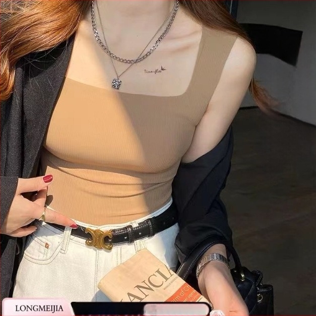 Korejskog stila bezšivni top s ribiranom stražnjim dijelom, za žene, udoban i prozračan, casual tube top s umetkom za prsa
