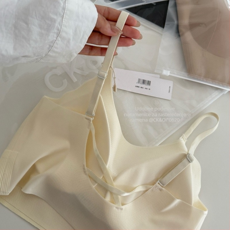 Ženski 3D grudnjak s mekom potporom za lijepu leđa, tanke šalice, bustier-top s remenčićima