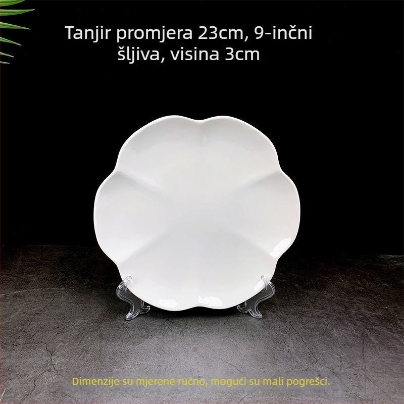 Keramički tanjur za hladna jela, nepravilnog oblika, duboki tanjur, modern minimalistički stil