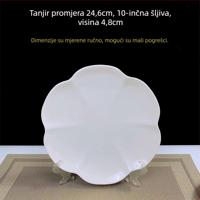 Keramički tanjur za hladna jela, nepravilnog oblika, duboki tanjur, modern minimalistički stil