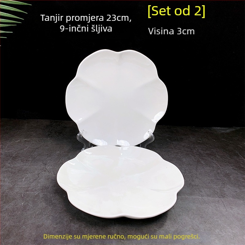 Keramički tanjur za hladna jela, nepravilnog oblika, duboki tanjur, modern minimalistički stil