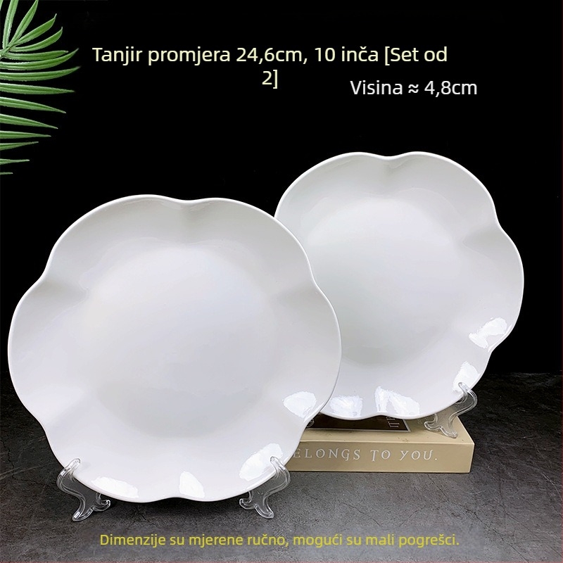 Keramički tanjur za hladna jela, nepravilnog oblika, duboki tanjur, modern minimalistički stil