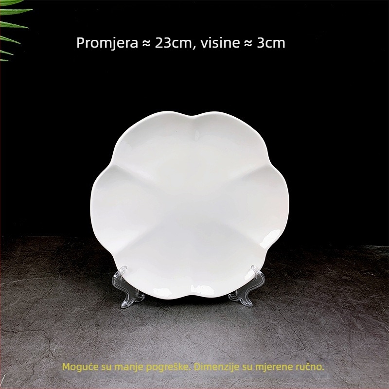 Keramički tanjur za hladna jela, nepravilnog oblika, duboki tanjur, modern minimalistički stil