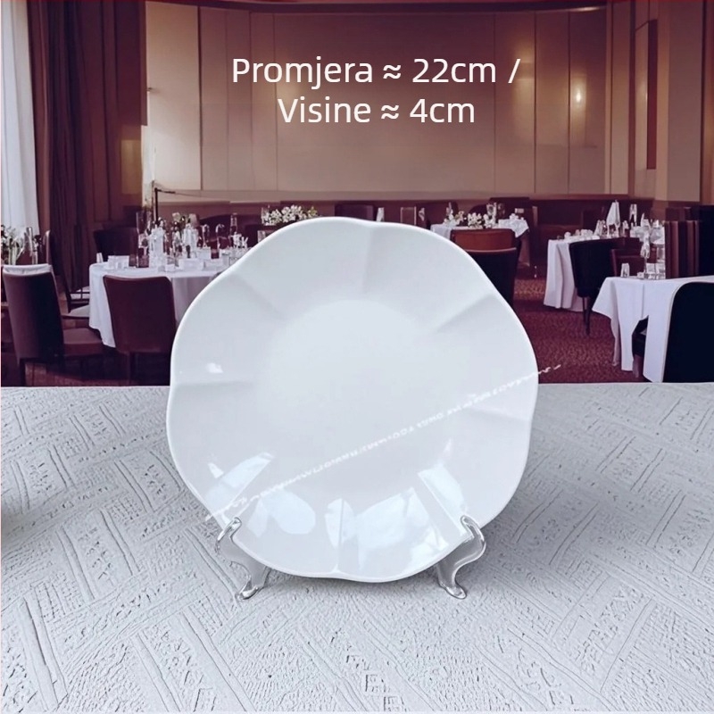 Keramički tanjur za hladna jela, nepravilnog oblika, duboki tanjur, modern minimalistički stil