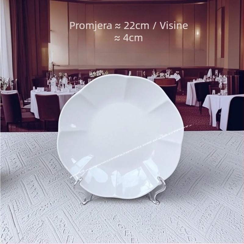Keramički tanjur za hladna jela, nepravilnog oblika, duboki tanjur, modern minimalistički stil