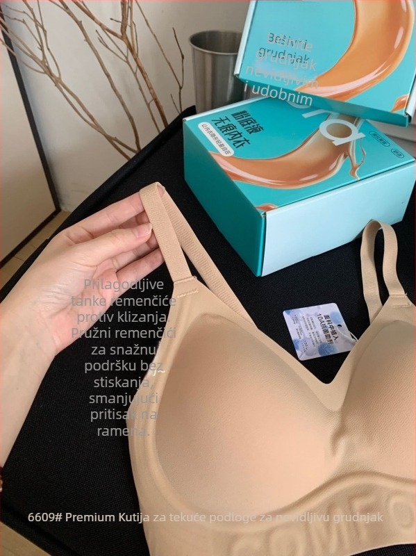 Bežični grudnjak bez žice, bezšavan, košarice 3/4, latexov model košarica, stražnje kopče s četiri reda