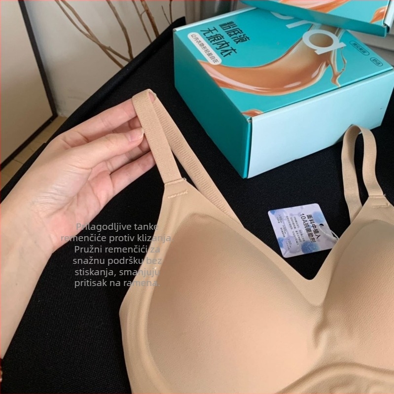 Bežični grudnjak bez žice, bezšavan, košarice 3/4, latexov model košarica, stražnje kopče s četiri reda