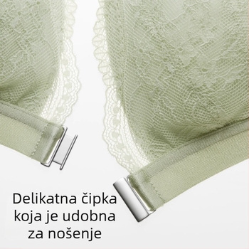 Grudnjak u francuskom stilu s čipkom 303Air, prednje kopčanje, lijep stražnji dio, tanke trokutaste košarice