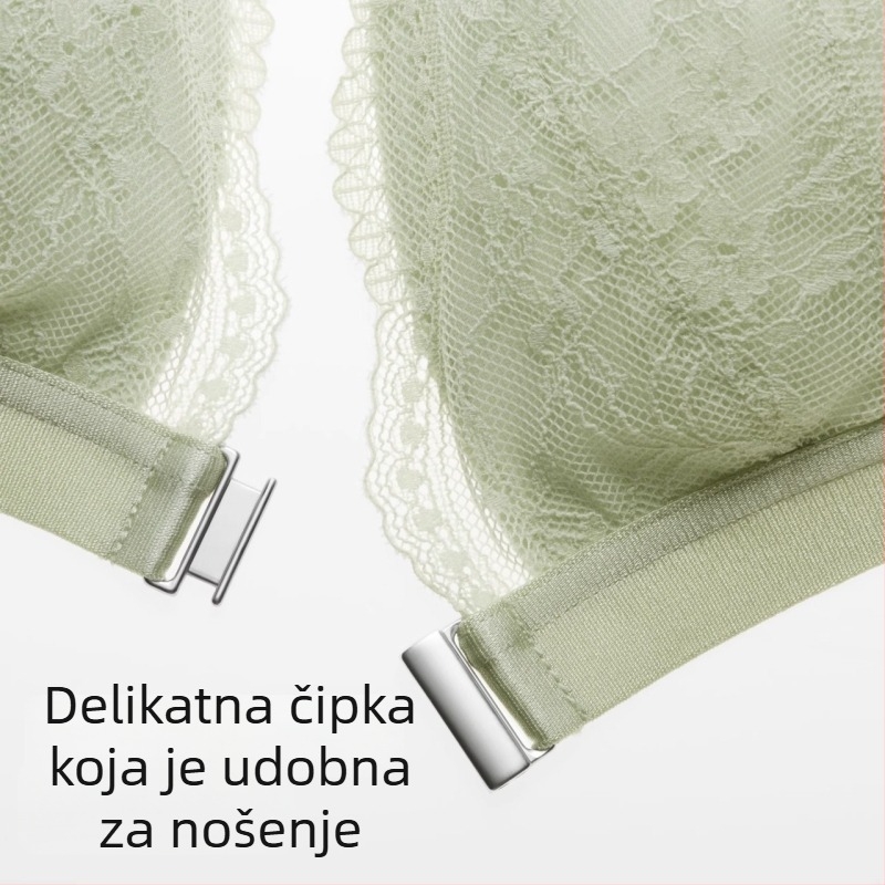 Grudnjak u francuskom stilu s čipkom 303Air, prednje kopčanje, lijep stražnji dio, tanke trokutaste košarice