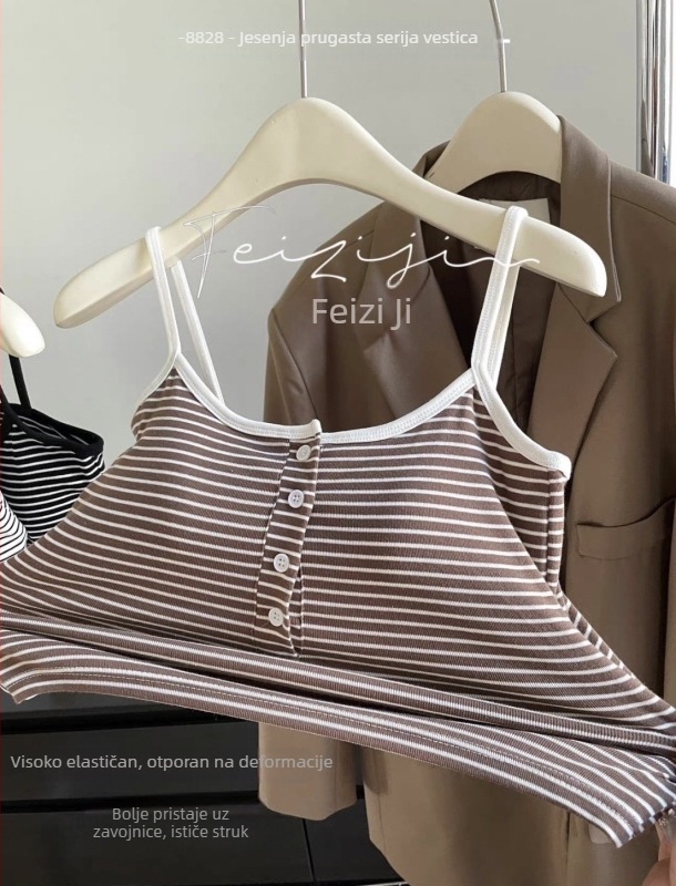 Pamučni top s tankim naramenicama, okrugli izrez, 90–95% pamuka, 181–200 g/m2, za sve sezone