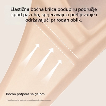 Saten grudnjak s trokuttastim košaricama, bežični, bezšivni stražnji dio, prozračan, blago skupljanje, prirodan osjećaj