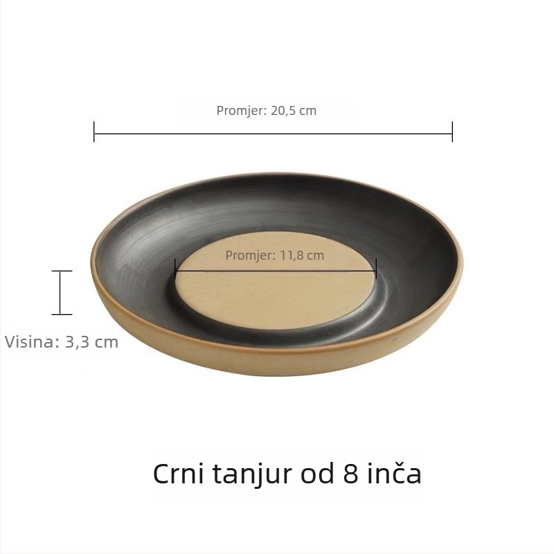 Okrugla keramička tepsija za pečenje s mat površinom, mikrovalna kompatibilna, japanski stil
