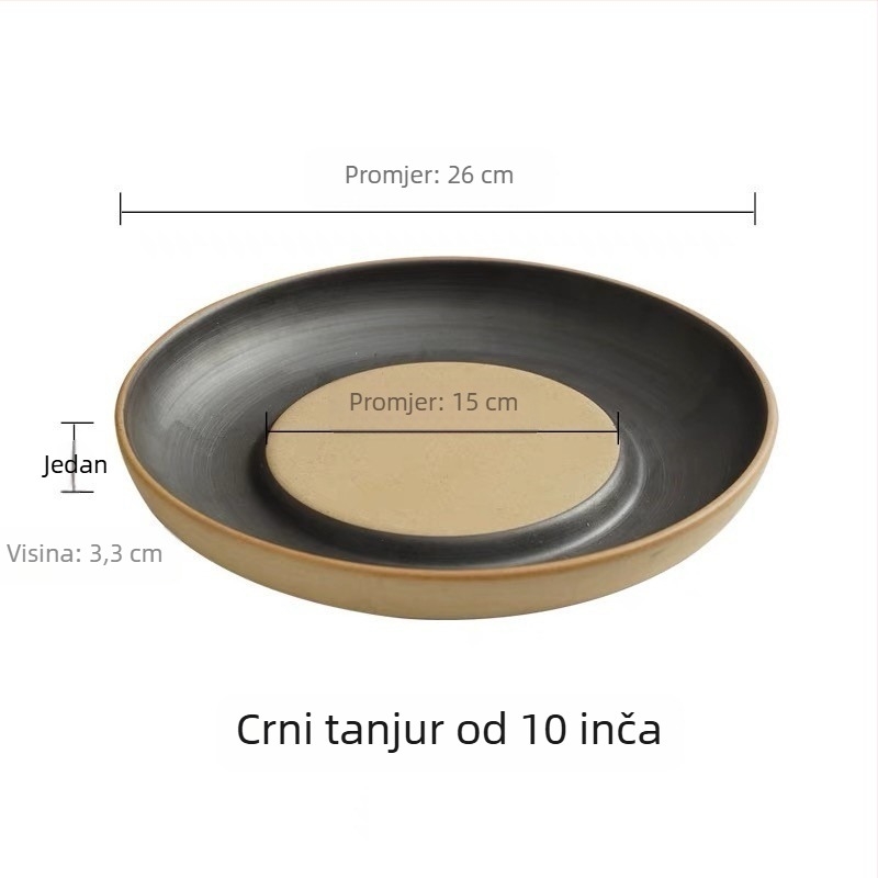 Okrugla keramička tepsija za pečenje s mat površinom, mikrovalna kompatibilna, japanski stil