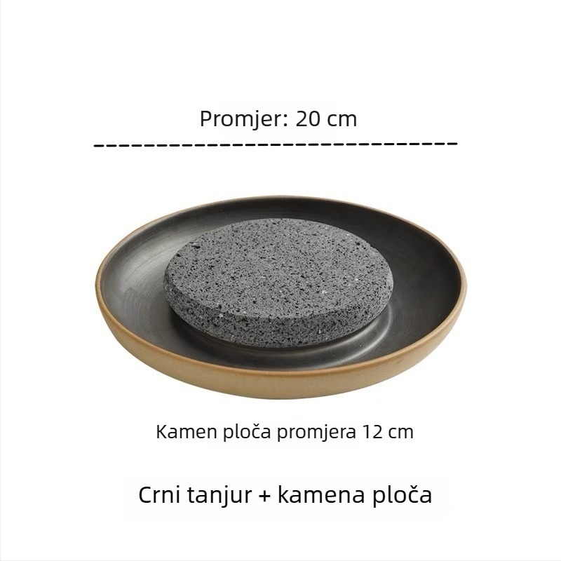 Okrugla keramička tepsija za pečenje s mat površinom, mikrovalna kompatibilna, japanski stil