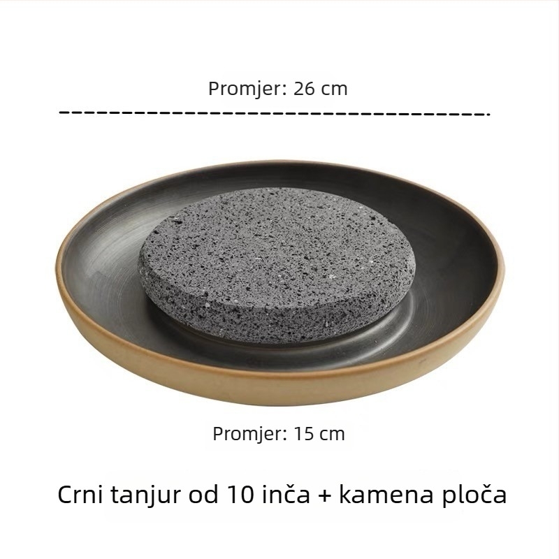 Okrugla keramička tepsija za pečenje s mat površinom, mikrovalna kompatibilna, japanski stil