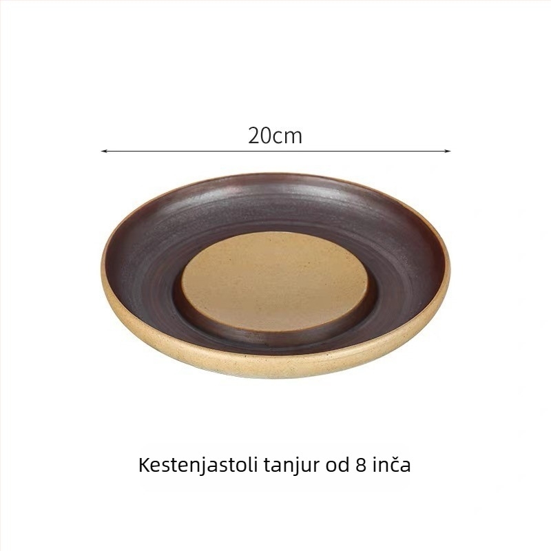 Okrugla keramička tepsija za pečenje s mat površinom, mikrovalna kompatibilna, japanski stil