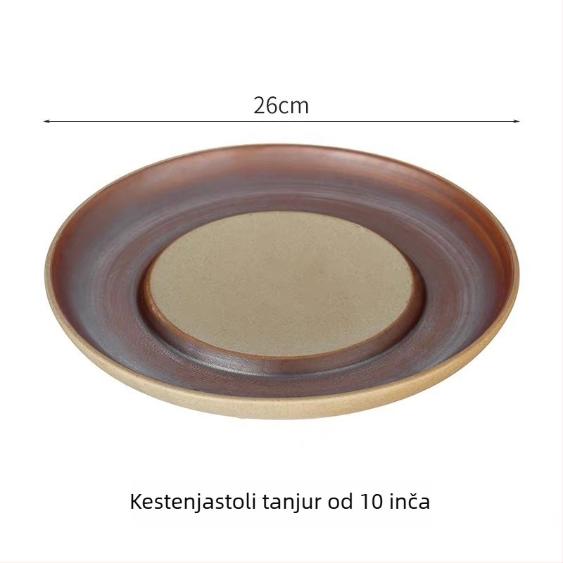 Okrugla keramička tepsija za pečenje s mat površinom, mikrovalna kompatibilna, japanski stil