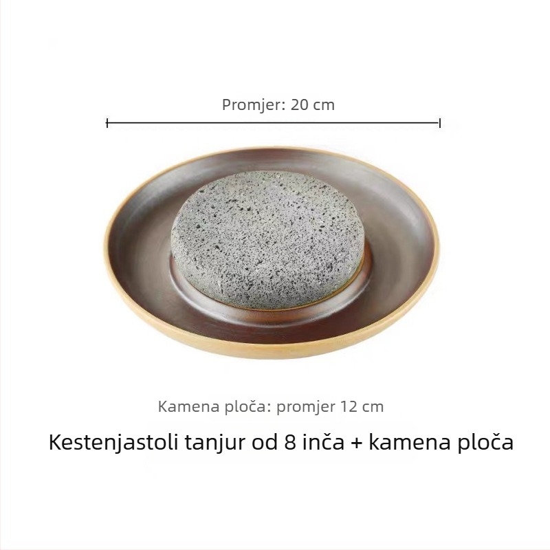 Okrugla keramička tepsija za pečenje s mat površinom, mikrovalna kompatibilna, japanski stil