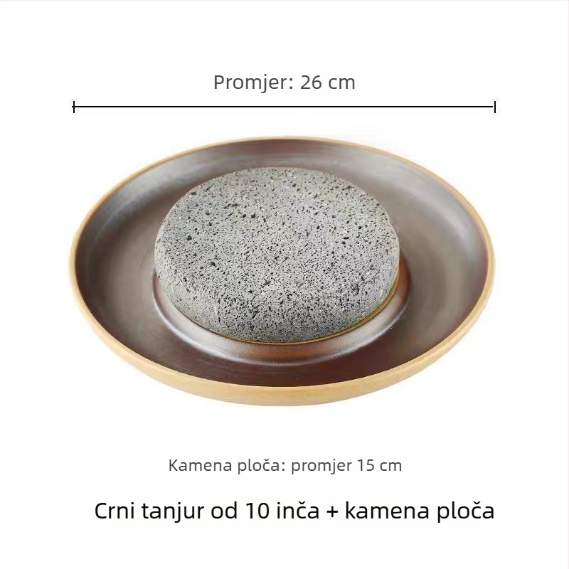 Okrugla keramička tepsija za pečenje s mat površinom, mikrovalna kompatibilna, japanski stil