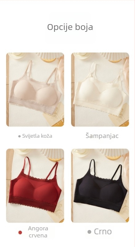 Najlon Bandeau top s bezšivnim stražnjim dijelom, bežični, košarica 3/4, srednji oblik košarice