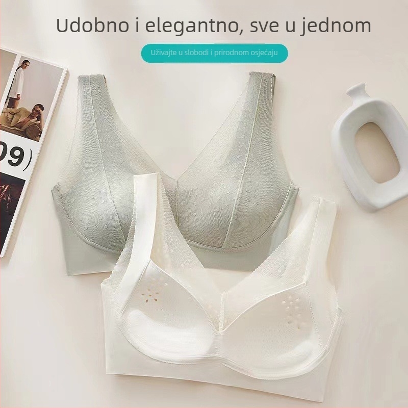 Čipkasti beznarukavni grudnjak s 3/4 košarom, tanak kalup, prozračan, lijep stražnji dizajn