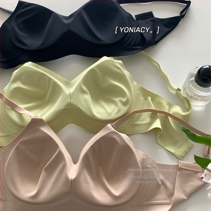 Push-Up bešavni grudnjak s košaricama 3/4, debeli oblik košarice, najlon glavni materijal 50–70%, podstava od spandeksa 30–50%, fiksne dvostruke naramenice