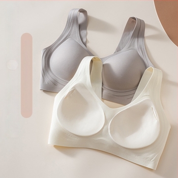 Bešavna ženska sportska grudnjica s podrškom leđa, tanko oblikovana čašica 3/4, latex oblikovana čašica, vest stil, fiksne dvostruke naramenice