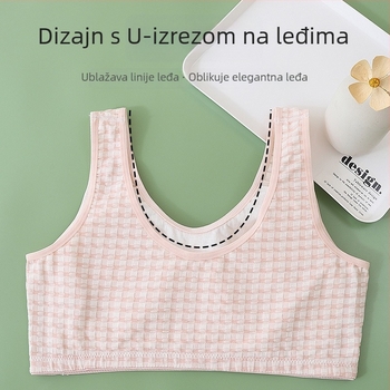 Pamukasti grudnjak bez žice, s podstavom, u stilu majice, udoban za žene srednje i starije dobi