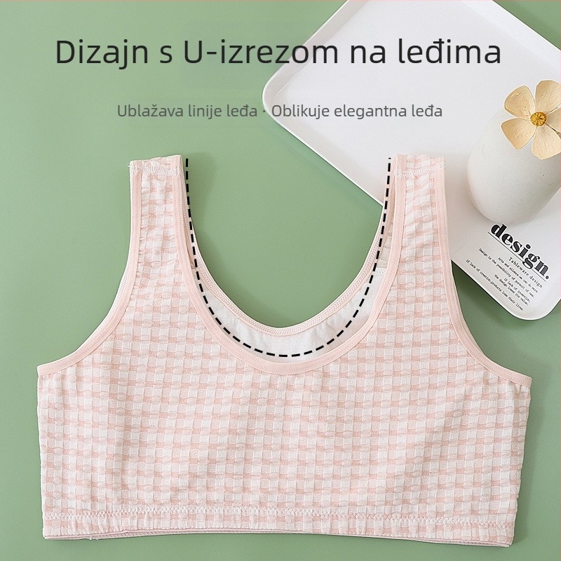 Pamukasti grudnjak bez žice, s podstavom, u stilu majice, udoban za žene srednje i starije dobi