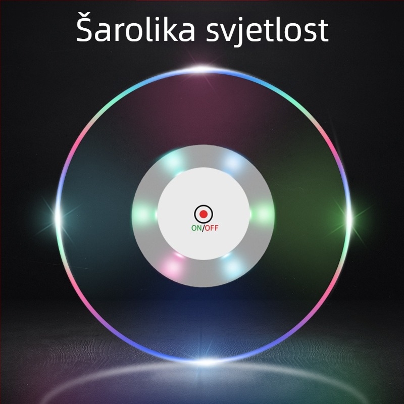 LED svjetleći podmetač za čaše – protuklizni, prozirni, PC materijal, okrugli ili kvadratni, degradabilan