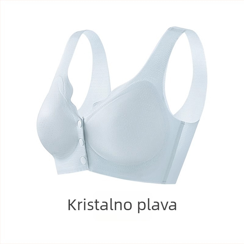 Grudnjak za dojenje — ljetni tanki model, lifting efekt, za dojenje nakon poroda; Glavna tkanina: Najlon; Podstava: Spandeks (<30%); Šalice: tanke oblikovane; Bez čeličnog kruga; Prednje kopčanje; Remeni: fiksni dvostruki