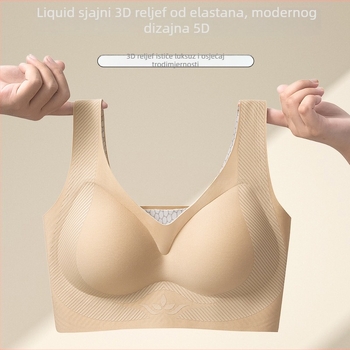 Bezšivni nylon grudnjak, 3D podizanje, 3/4 šalice, bez kopči, fiksni dvostruki remeni