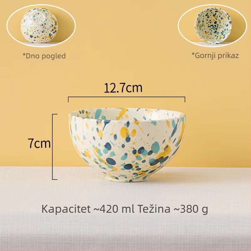 Han Li porcelinski kružni tanjur za večeru s višestrukim uzorcima i glazurom, mikrovalna sigurna