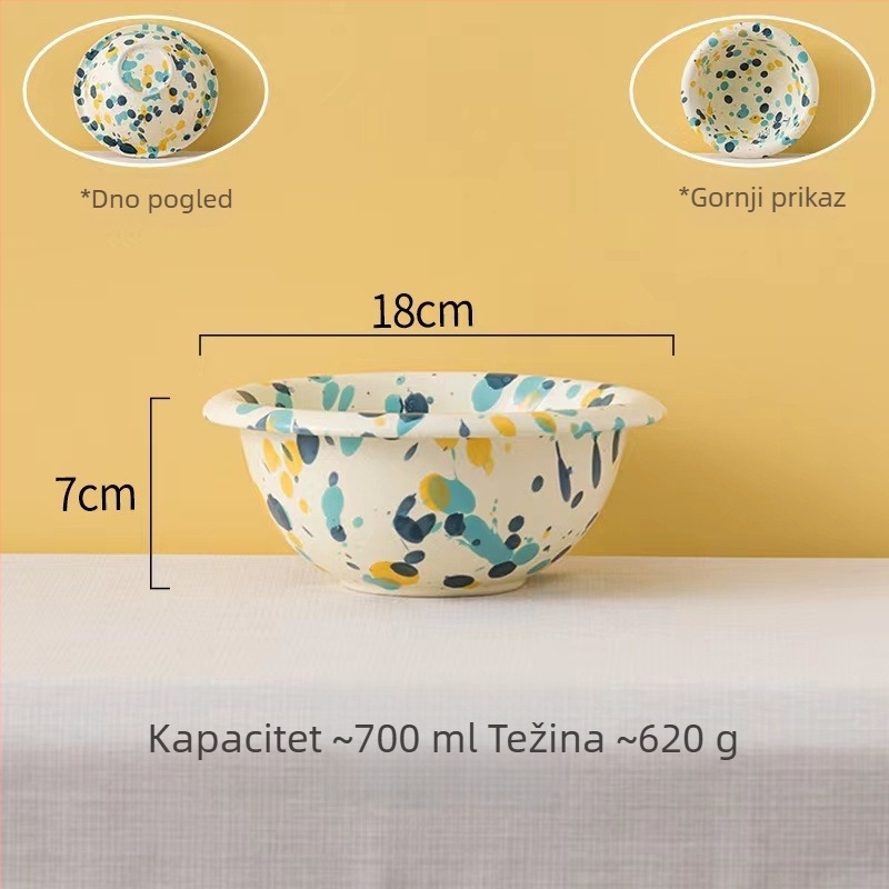 Han Li porcelinski kružni tanjur za večeru s višestrukim uzorcima i glazurom, mikrovalna sigurna