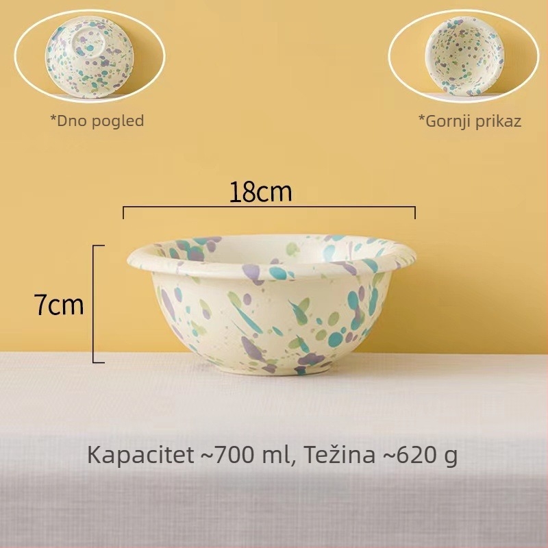 Han Li porcelinski kružni tanjur za večeru s višestrukim uzorcima i glazurom, mikrovalna sigurna