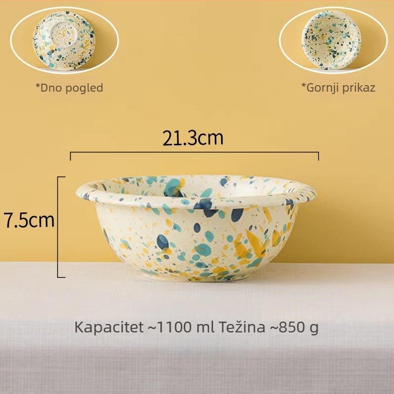Han Li porcelinski kružni tanjur za večeru s višestrukim uzorcima i glazurom, mikrovalna sigurna