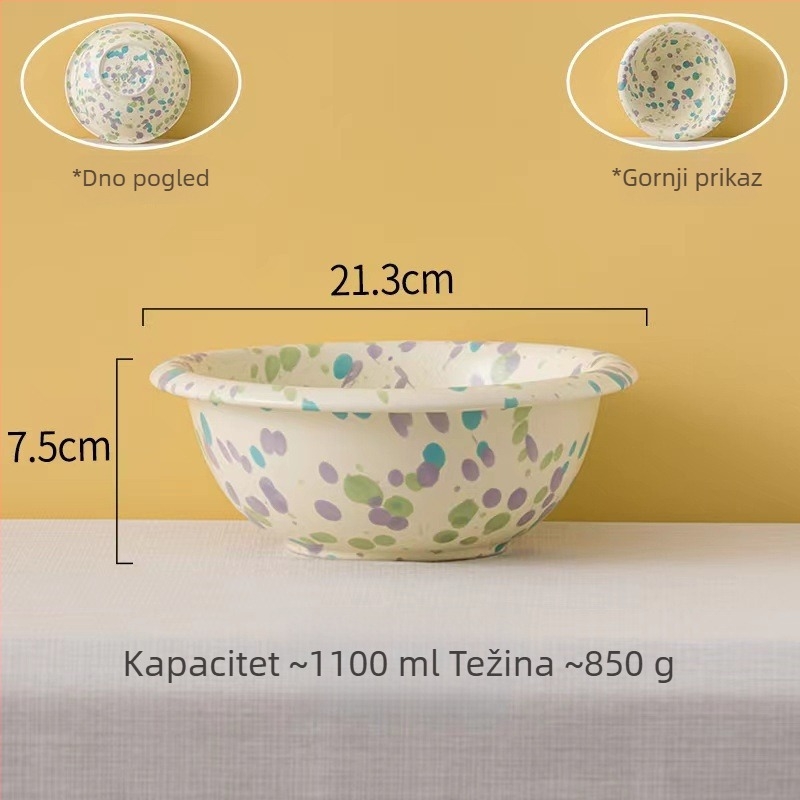 Han Li porcelinski kružni tanjur za večeru s višestrukim uzorcima i glazurom, mikrovalna sigurna