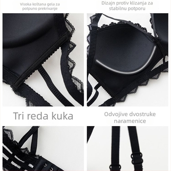 Set grudnjaka s leopard uzorkom, napunjen, bez žice, push-up, s otvorenim leđima