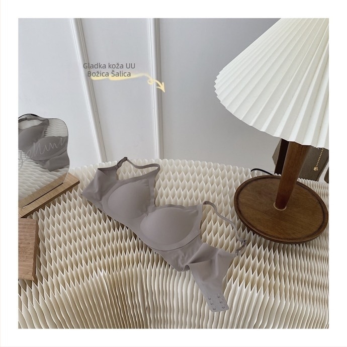 Grudnjak bez šavova, bez žice, 3/4 košarica, oblikovana cup s gornjim tankim i donjim debelim dijelom, koreanskog stila jastučić, Modal-Spandex tkanina, fiksni dvostruki kaiševi