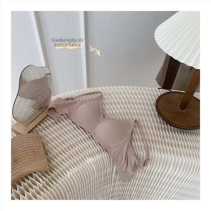 Grudnjak bez šavova, bez žice, 3/4 košarica, oblikovana cup s gornjim tankim i donjim debelim dijelom, koreanskog stila jastučić, Modal-Spandex tkanina, fiksni dvostruki kaiševi